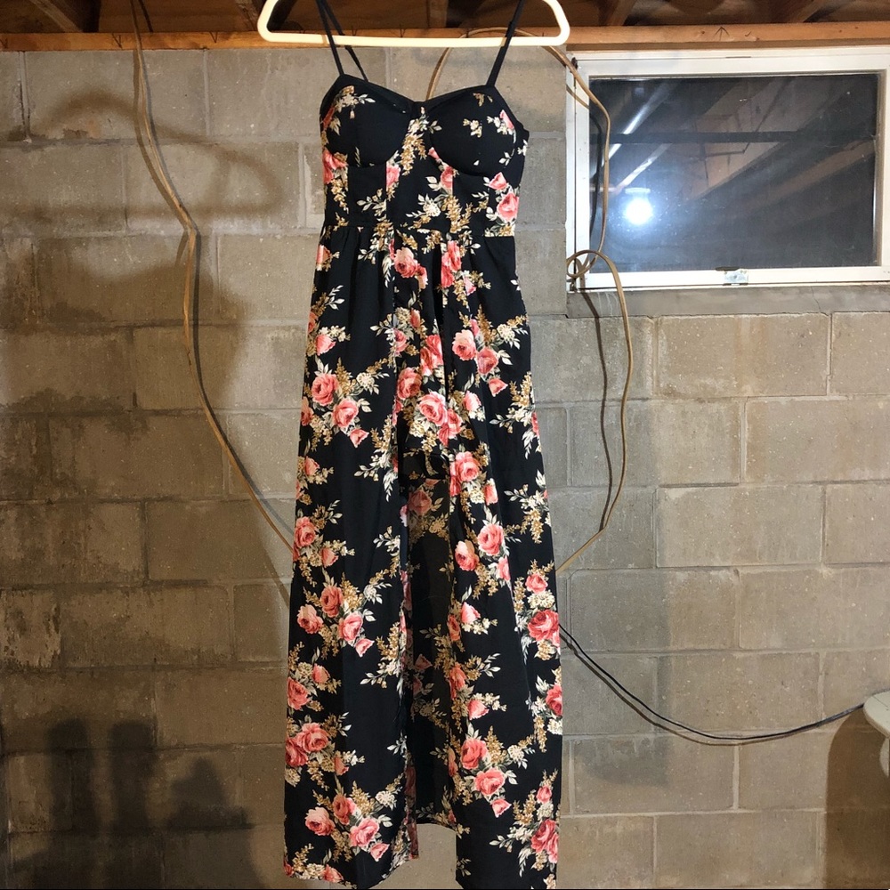 Floral Maxi Skort Romper, XS